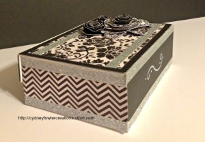 I put the Chevron paper on the sides of the box. 